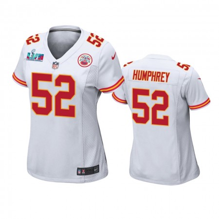 Maillot Kansas City Chiefs Creed Humphrey 52 Game Blanc Super Bowl LVII - Femme